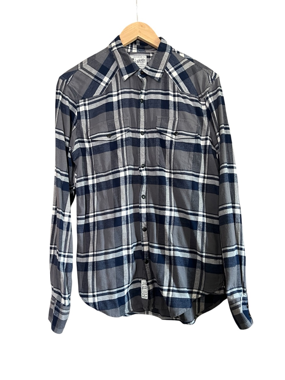 Lucky Brand Plaid  Flannel Snap Button Shirt